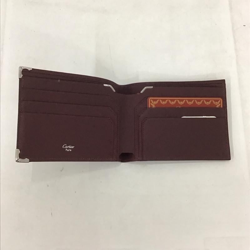 カルティエ Cartier 財布 二つ折り マスト ドゥ カルティエ カーフスキン ロゴ、文字 黒 / ブラック /  メンズ USED 古着 中古 10132120
