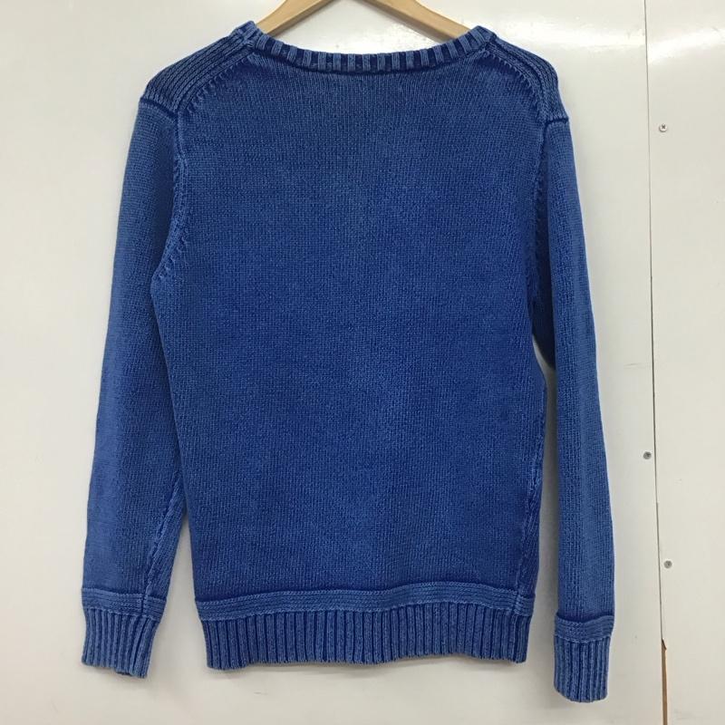 メイプル melple ニット、セーター 長袖 長袖ニットカットソー クルーネック セーター L 無地 青 / ブルー /  レディース USED 古着 中古 10145124