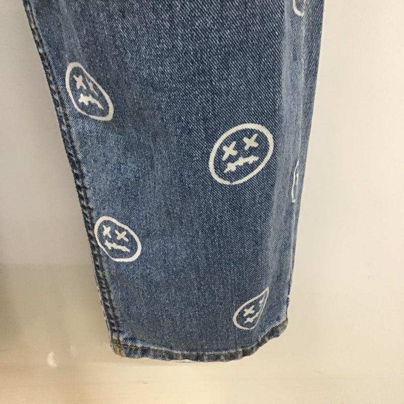 マスノウン MASSNOUN パンツ デニム、ジーンズ デニムパンツ ジーンズ ワイドパンツ カジュアルパンツ S プリント インディゴ / インディゴ /  メンズ USED 古着 中古 10110878