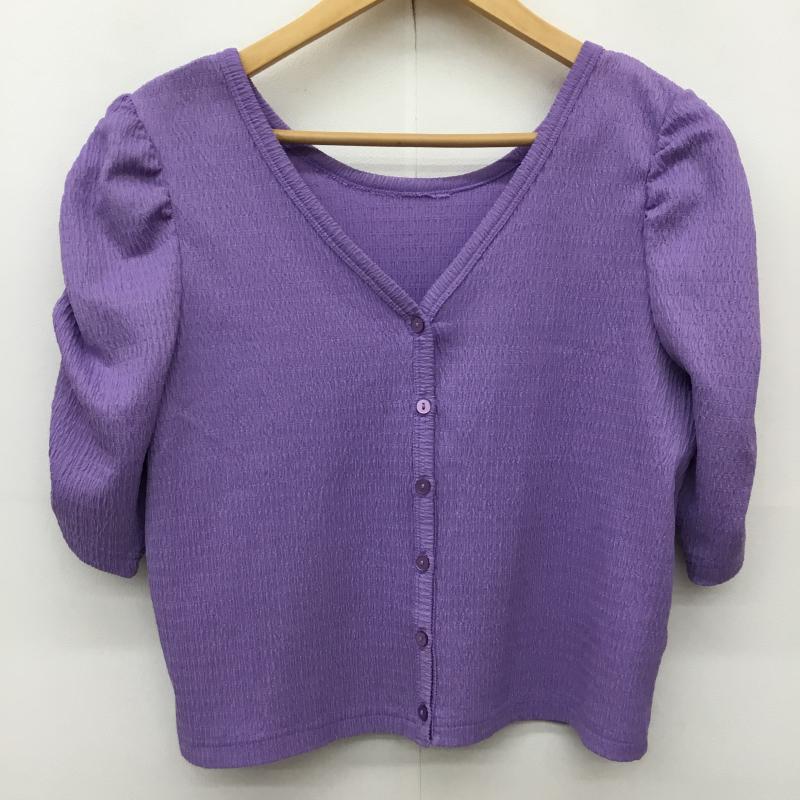 ダブルクローゼット w closet カーディガン 半袖 FREE 無地 紫 / パープル /  レディース USED 古着 中古 10141838