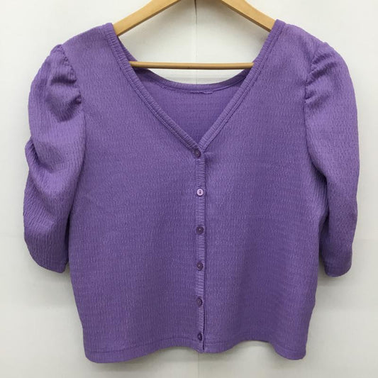 ダブルクローゼット w closet カーディガン 半袖 FREE 無地 紫 / パープル /  レディース USED 古着 中古 10141838