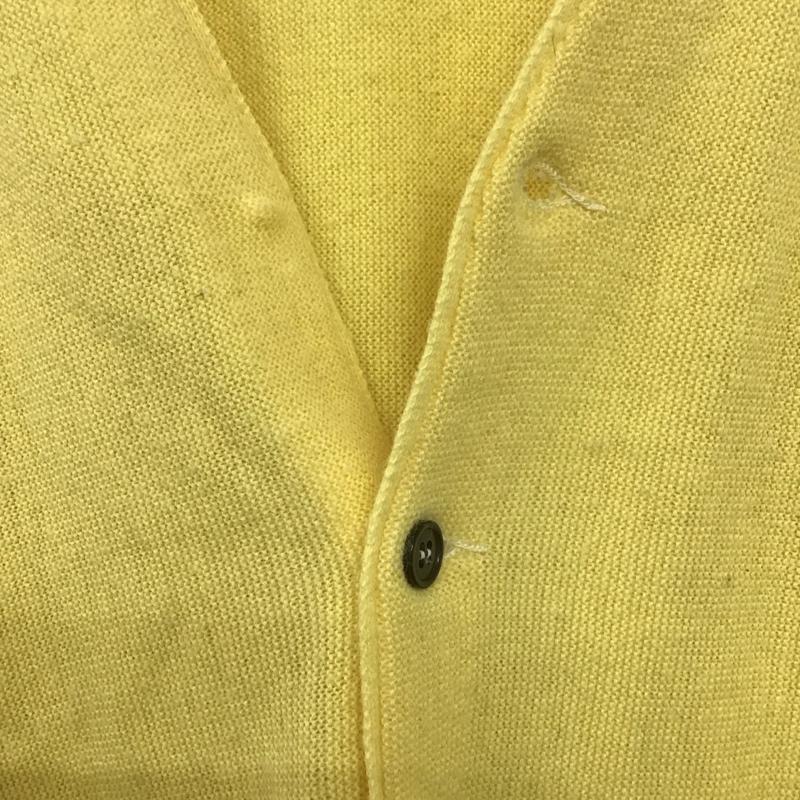 ラコステ LACOSTE カーディガン 長袖 長袖カーディガン 前ボタン ニットカーディガン ロゴ、文字 黄 / イエロー /  メンズ USED 古着 中古 10145039