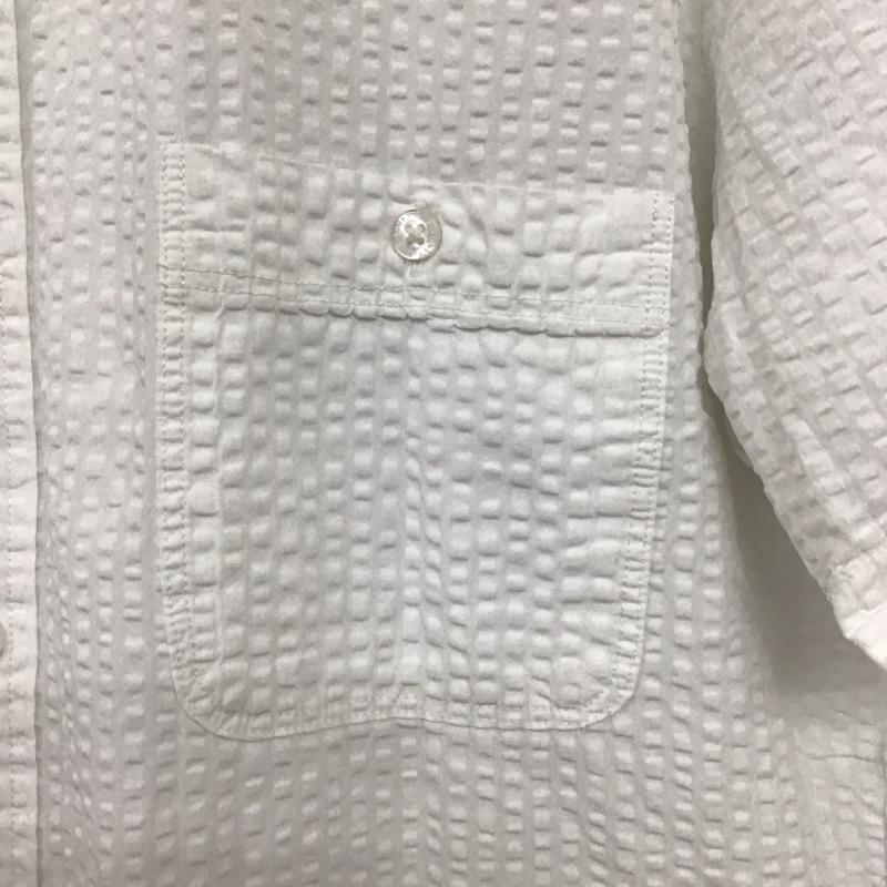 ランズエンド LANDS END シャツ、ブラウス 半袖 半袖シャツ 白シャツ ボタンダウンシャツ L ストライプ 白 / ホワイト /  メンズ USED 古着 中古 10135489