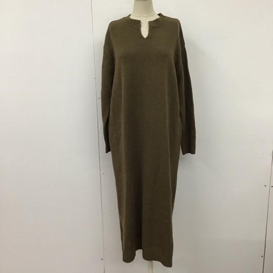 センスオブプレイスバイアーバンリサーチ SENSE OF PLACE by URBAN RESEARCH ワンピース ロングスカート aa97-26a101 キーネックニットワンピース FREE 無地 茶 / ブラウン /  レディース USED 古着 中古 10120271