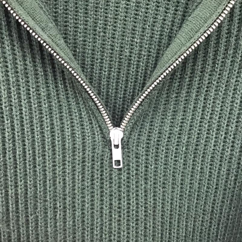 フリークスストア FREAK S STORE ニット、セーター 長袖 長袖ニットカットソー ジップアップネック セーター L 無地 緑 / グリーン /  メンズ USED 古着 中古 10147089