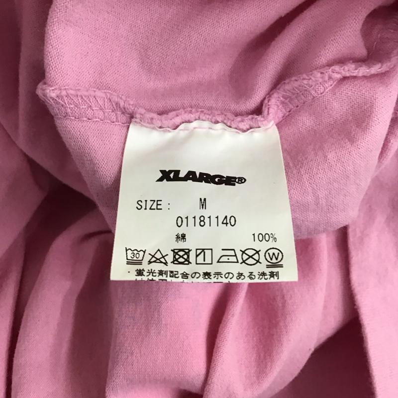 エクストララージ XLARGE Tシャツ 半袖 半袖カットソー プリントTシャツ クルーネックカットソー M ロゴ、文字 桃 / ピンク /  メンズ USED 古着 中古 10114192