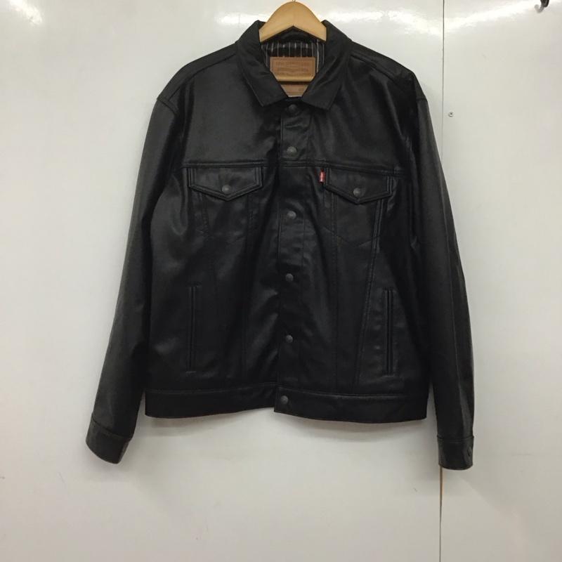 リーバイストラウスアンドコー Levi Strauss & co. ジャケット、上着 ジャケット、ブレザー レザージャケット フロントボタン アウター L 無地 黒 / ブラック /  メンズ USED 古着 中古 10142365
