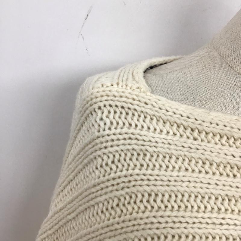 ザラ ZARA ニット、セーター 七分袖 6873 108 712 アシンメトリー ポンチョ M 無地 アイボリー / アイボリー /  レディース USED 古着 中古 10119631