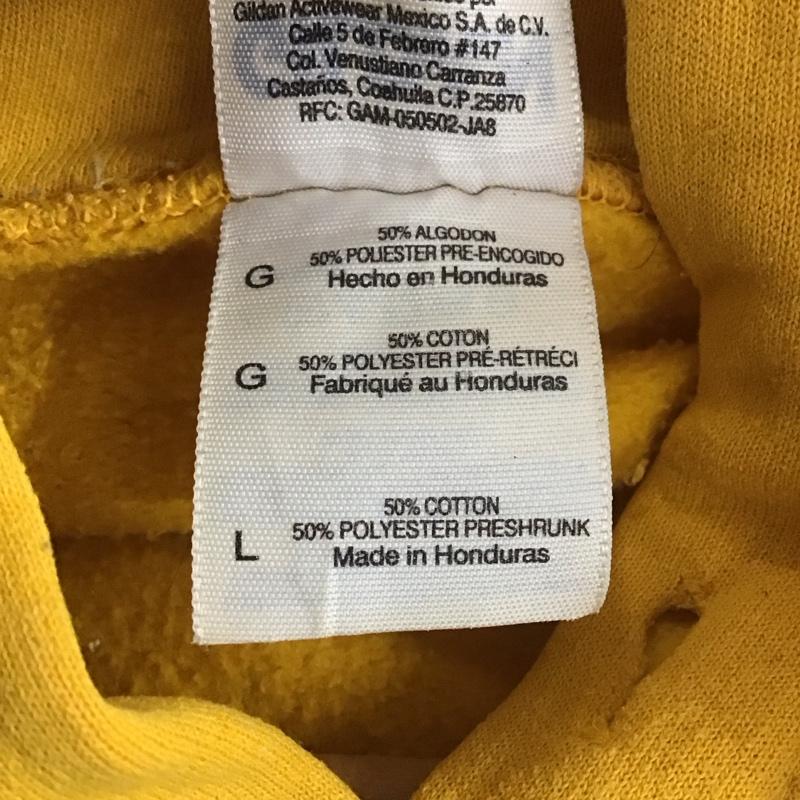 ギルダン GILDAN パーカー 長袖 長袖パーカー プルオーバーパーカー スウェット L ロゴ、文字 黄 / イエロー /  メンズ USED 古着 中古 10145524