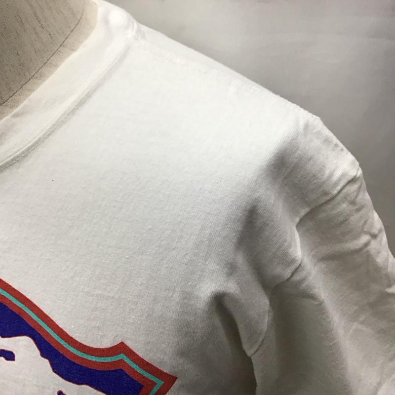 ホワイトマウンテニアリング WHITE MOUNTAINEERING Tシャツ 半袖 WM1071501 クルーネック L プリント 白 / ホワイト /  メンズ USED 古着 中古 10122609