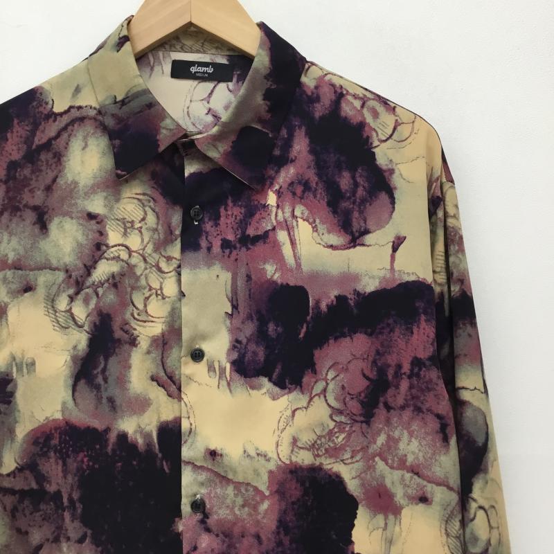 グラム glamb シャツ、ブラウス 長袖 GB0224/SH09 glamb グラム Abstract Galaxy Shirt アブストラクトギャラクシーシャツ M 総柄 紫 / パープル / X ベージュ / ベージュ /  メンズ USED 古着 中古 10140929