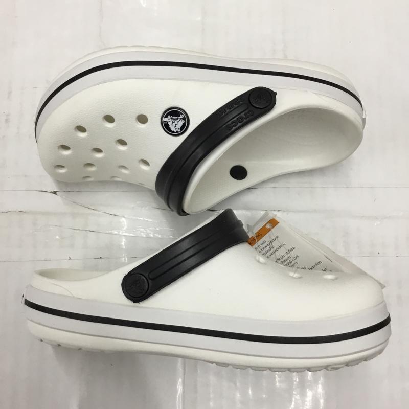 クロックス crocs シューズ シューズ 204537-100 Crocband Clog K 18.5cm キッズ サンダル 18.5cm ロゴ、文字 白 / ホワイト / X 黒 / ブラック /  ボーイズ USED 古着 中古 10110670