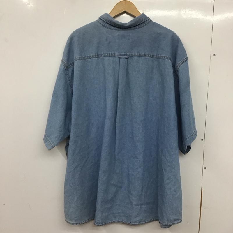 古着 USED シャツ、ブラウス 半袖 半袖シャツ ボタンダウンシャツ カラーシャツ 無地 インディゴ / インディゴ /  メンズ USED 古着 中古 10133672