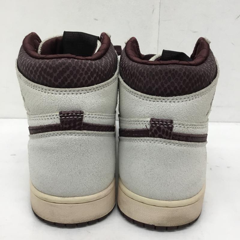 ナイキ NIKE スニーカー スニーカー DO7097–100 A Ma Maniere × Nike Air Jordan 1 Retro High OG Sail and Burgundy 28.0cm ロゴ、文字 白 / ホワイト / X 灰 / グレー / X ボルドー / ボルドー /  メンズ USED 古着 中古 10141695