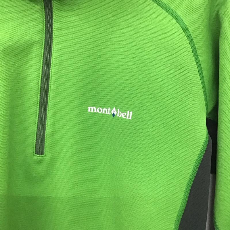 モンベル mont-bell カットソー 長袖 1104920 ジオライン3Dサーマルロングスリーブジップシャツ M ロゴ、文字 緑 / グリーン /  メンズ USED 古着 中古 10144915