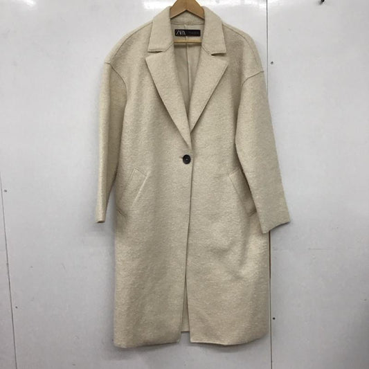 ザラ ZARA ジャケット、上着 ジャケット、ブレザー ロングコートジャケット アウター カラージャケット S 無地 オフホワイト / オフホワイト /  レディース USED 古着 中古 10141305