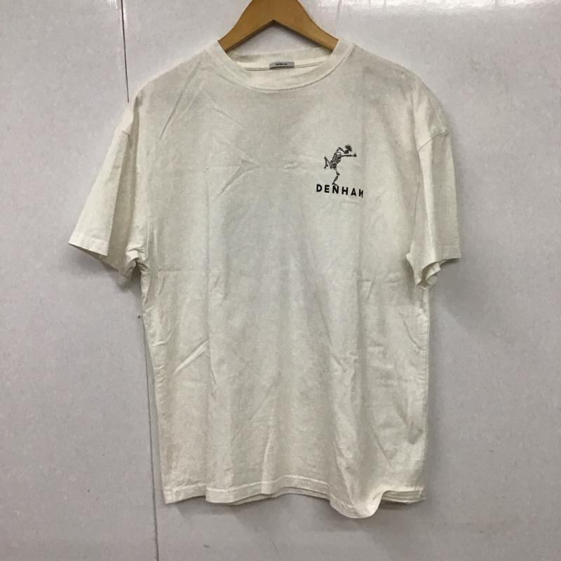 デンハム DENHAM Tシャツ 半袖 半袖カットソー プリントTシャツ クルーネックカットソー S プリント 白 / ホワイト /  メンズ USED 古着 中古 10130942