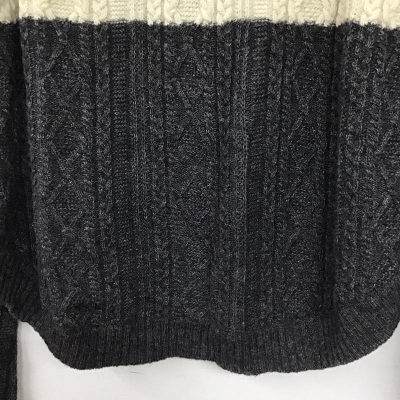 ロイスクレヨン LOISCRAYON ニット、セーター 長袖 タートルネック M 無地 白 / ホワイト / X チャコールグレー / チャコールグレー /  レディース USED 古着 中古 10138807