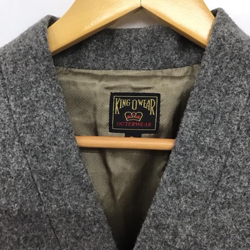 キングオーウェア KING O Wear ジャケット、上着 ジャケット、ブレザー カジュアルジャケット アウター ノーカラージャケット L 無地 灰 / グレー /  メンズ USED 古着 中古 10142956
