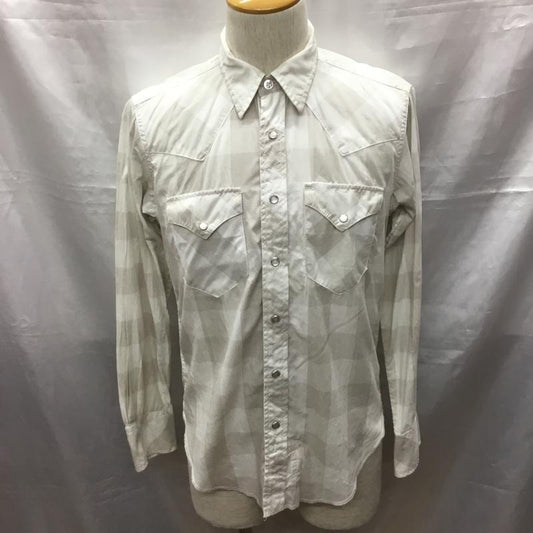 エンジニアードガーメンツ Engineered Garments シャツ、ブラウス 長袖 ウエスタンシャツ XS チェック 白 / ホワイト / X グレージュ / グレージュ /  メンズ USED 古着 中古 10117728