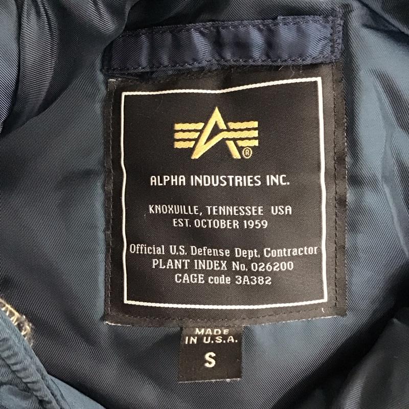 アルファインダストリー Alpha Industries ジャケット、上着 ジャケット、ブレザー N-3B ナイロン ミリタリージャケット USA製 S 無地 紺 / ネイビー /  メンズ USED 古着 中古 10121303