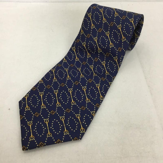 フェンディ FENDI ネクタイ ネクタイ シルク 総柄 紺 / ネイビー /  メンズ USED 古着 中古 10141639