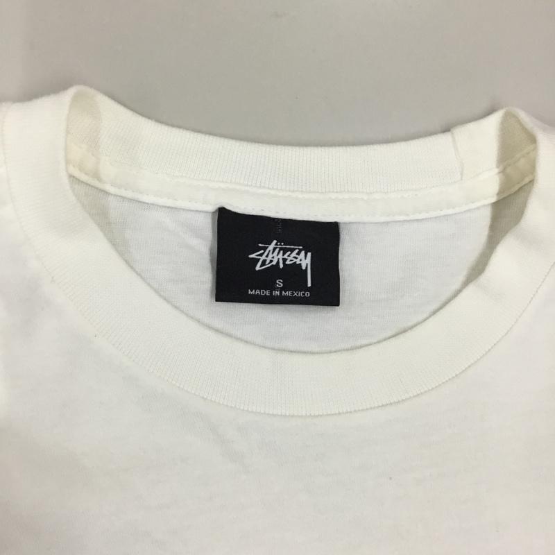 ステューシー STUSSY カットソー 長袖 長袖カットソー クルーネックカットソー ロングスリーブカットソー プリントTシャツ S ロゴ、文字 白 / ホワイト /  メンズ USED 古着 中古 10116588