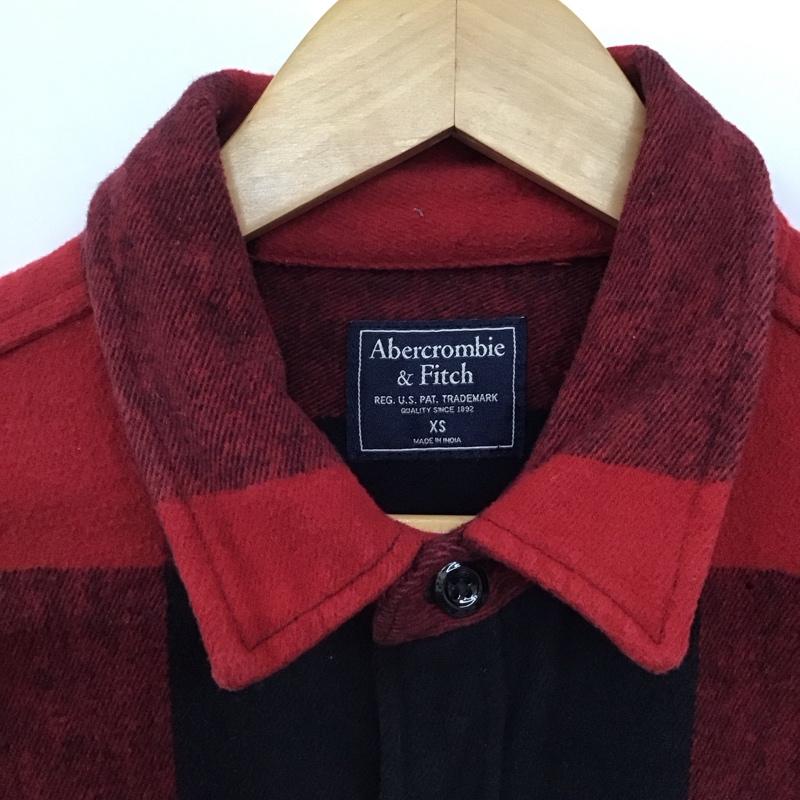 アバクロンビーアンドフィッチ ABERCROMBIE&FITCH シャツ、ブラウス 長袖 長袖シャツ チェックシャツ カラーシャツ 厚手 XS チェック 赤 / レッド / X 黒 / ブラック /  メンズ USED 古着 中古 10140733
