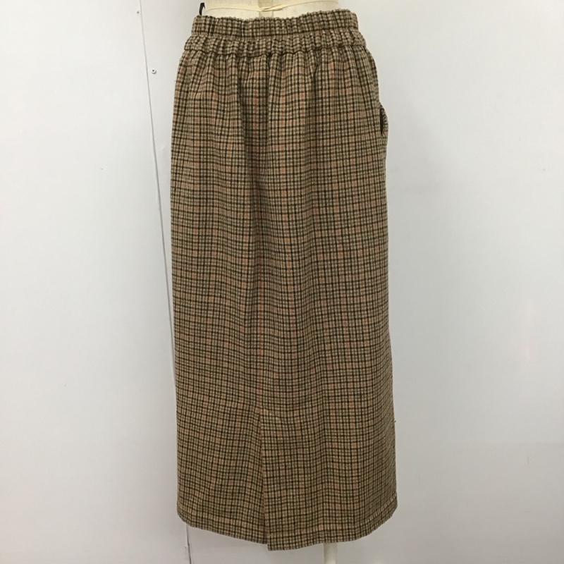 ローリーズファーム LOWRYS FARM スカート ロングスカート LFP50003TK バックスリット L チェック 茶 / ブラウン / X 黒 / ブラック / X 橙 / オレンジ /  レディース USED 古着 中古 10107385