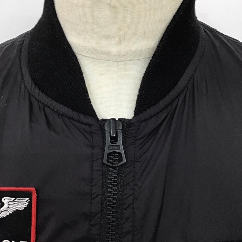 アルファインダストリー Alpha Industries ジャケット、上着 ジャンパー、ブルゾン ジップアップジャケット ジャンパー ジャケット カジュアルジャケット アウター M ロゴ、文字 黒 / ブラック /  メンズ USED 古着 中古 10119522