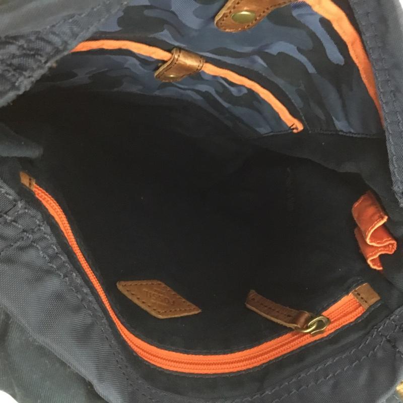 フォッシル FOSSIL ショルダーバッグ ショルダーバッグ ロゴ、文字 紺 / ネイビー / X 茶 / ブラウン /  メンズ USED 古着 中古 10142186