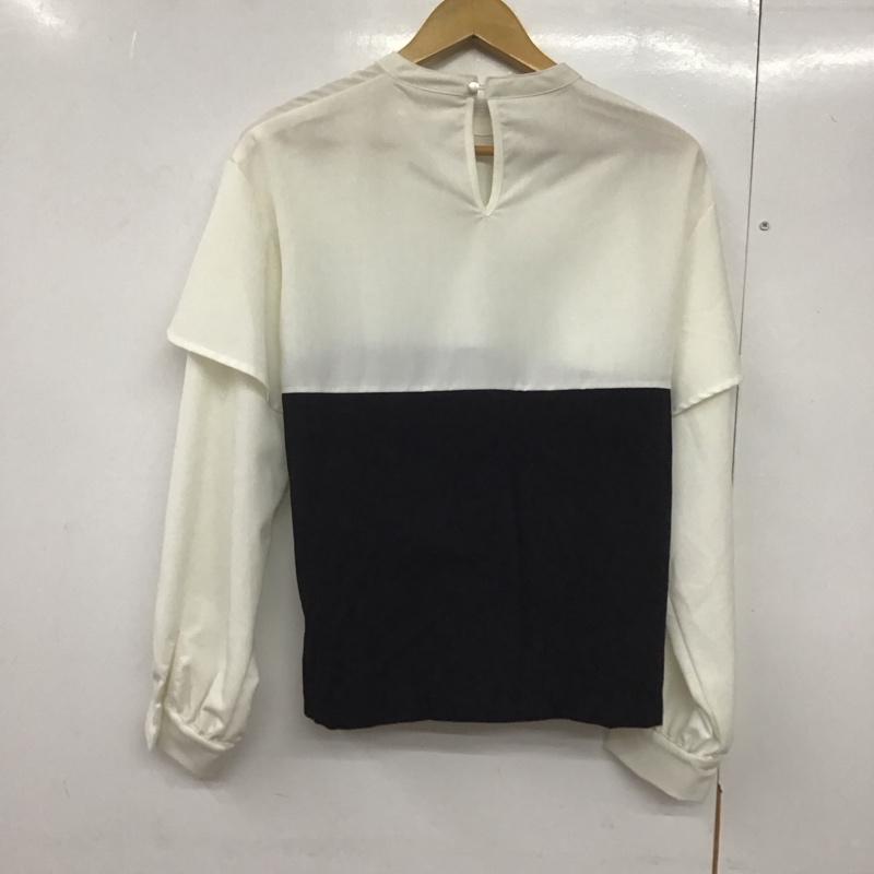 シーピーシーエム CPCM シャツ、ブラウス 長袖 FREE 無地 白 / ホワイト / X 黒 / ブラック /  レディース USED 古着 中古 10143995