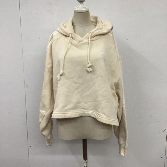 アディダス adidas パーカー 長袖 hc2018 WSHORTHOODIEWONDER 長袖パーカー フード付きパーカー L ロゴ、文字 白 / ホワイト /  レディース USED 古着 中古 10115986
