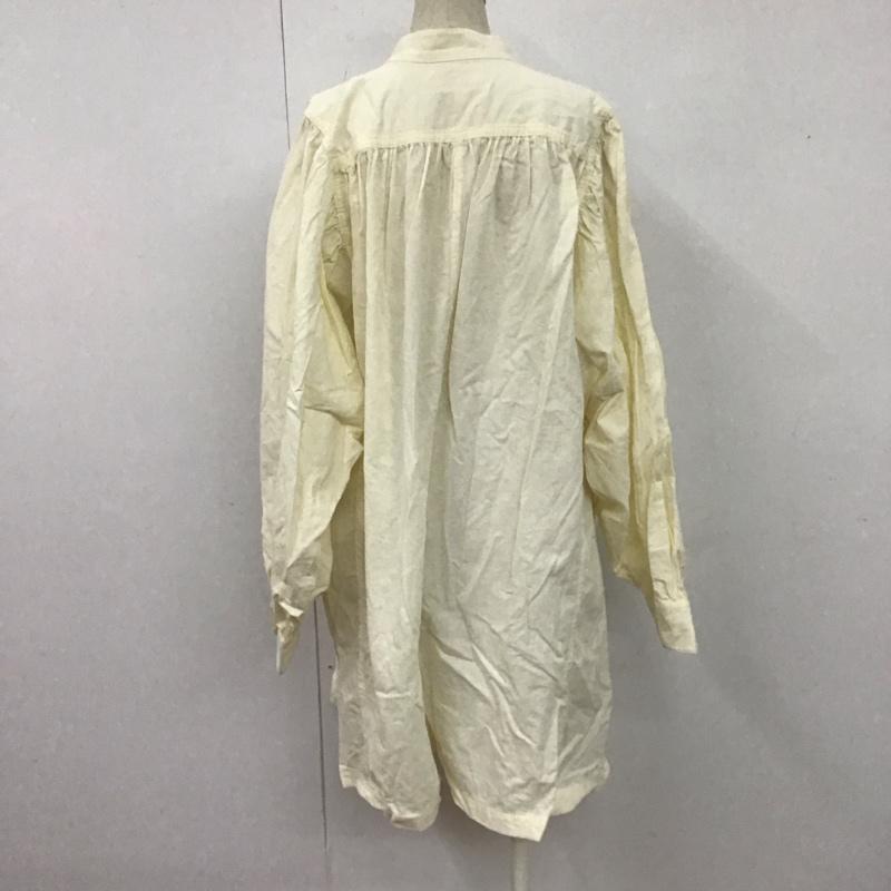 マウジー MOUSSY ワンピース ひざ丈スカート 010FSS30-2380 VOLUMESLEEVEロンパース 長袖シャツワンピース ノーカラーシャツワンピース 1 無地 オフホワイト / オフホワイト /  レディース USED 古着 中古 10106618