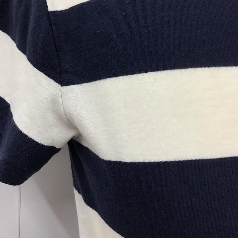 アメリカンイーグル AMERICANEAGLE カットソー 長袖 半袖ボーダーカットソー 半袖Tシャツ Vネック XS ボーダー柄 白 / ホワイト / X 紺 / ネイビー /  メンズ USED 古着 中古 10113137