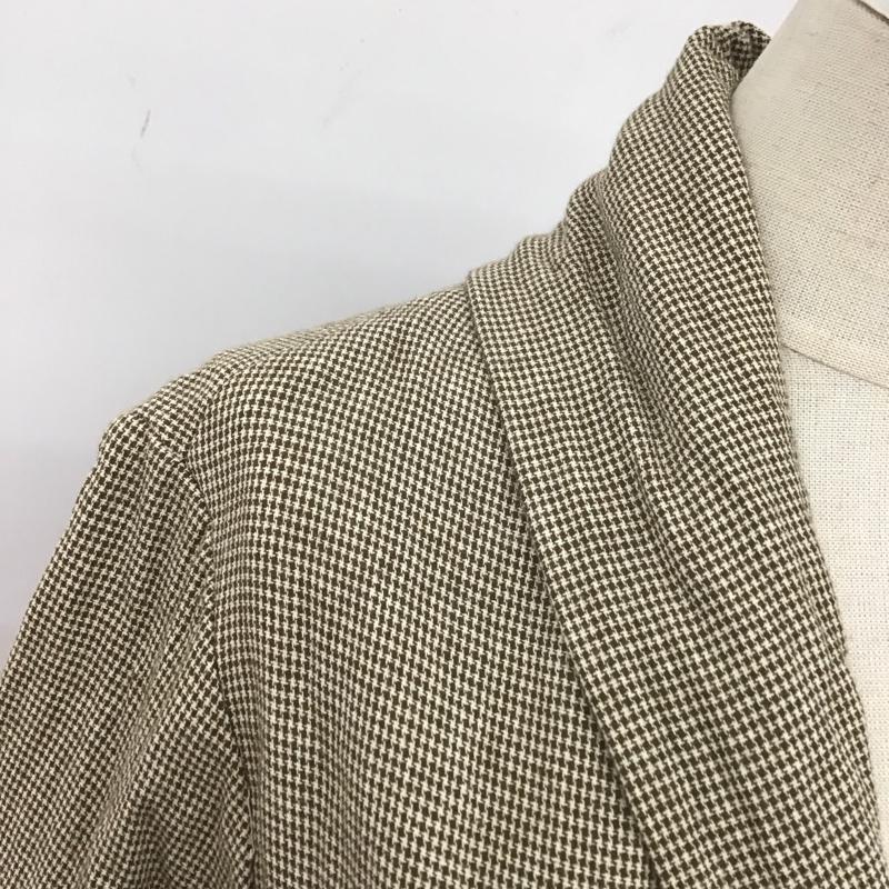 サマンサモスモス Samansa Mos2 ワンピース ロングスカート 1300196 Wガーゼショールカラー M チェック 茶 / ブラウン / X 白 / ホワイト /  レディース USED 古着 中古 10112944