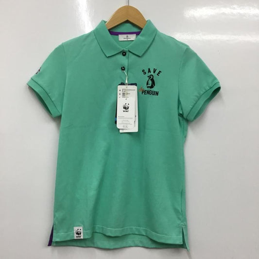 マンシングウェア Munsingwear ポロシャツ 半袖 MGWNGA03 UVカット タグ付き WWF M ワンポイント 薄緑 / ライトグリーン /  レディース USED 古着 中古 10136500