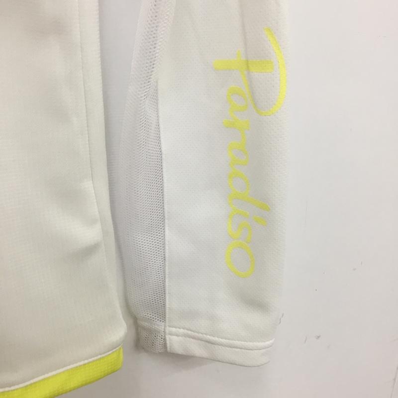 パラディーゾ PARADISO ポロシャツ 長袖 NSL39F ゴルフウェア コスメリリース タグ付き ハーフジップ M ロゴ、文字 白 / ホワイト / X 黄 / イエロー /  レディース USED 古着 中古 10135712