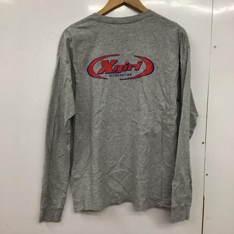 エックスガール X-girl Tシャツ 長袖 ONE SIZE プリント 灰 / グレー /  レディース USED 古着 中古 10149796