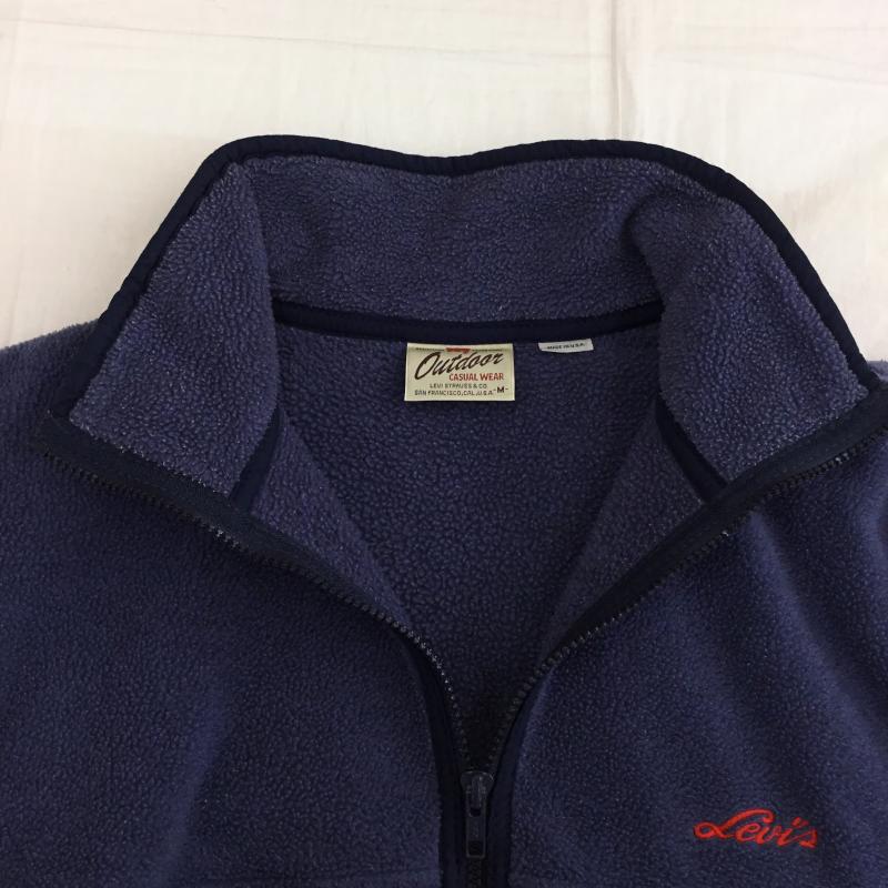 リーバイス Levi s ジャケット、上着 ジャケット、ブレザー USA製 フリースジャケット M ロゴ、文字 紺 / ネイビー /  メンズ USED 古着 中古 10137360