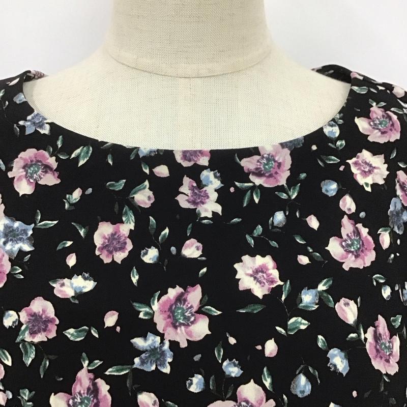 スナイデル SNIDEL ワンピース ひざ丈スカート SWFO176306 アーリースプリングフリルOP 0 花柄 黒 / ブラック /  レディース USED 古着 中古 10106707
