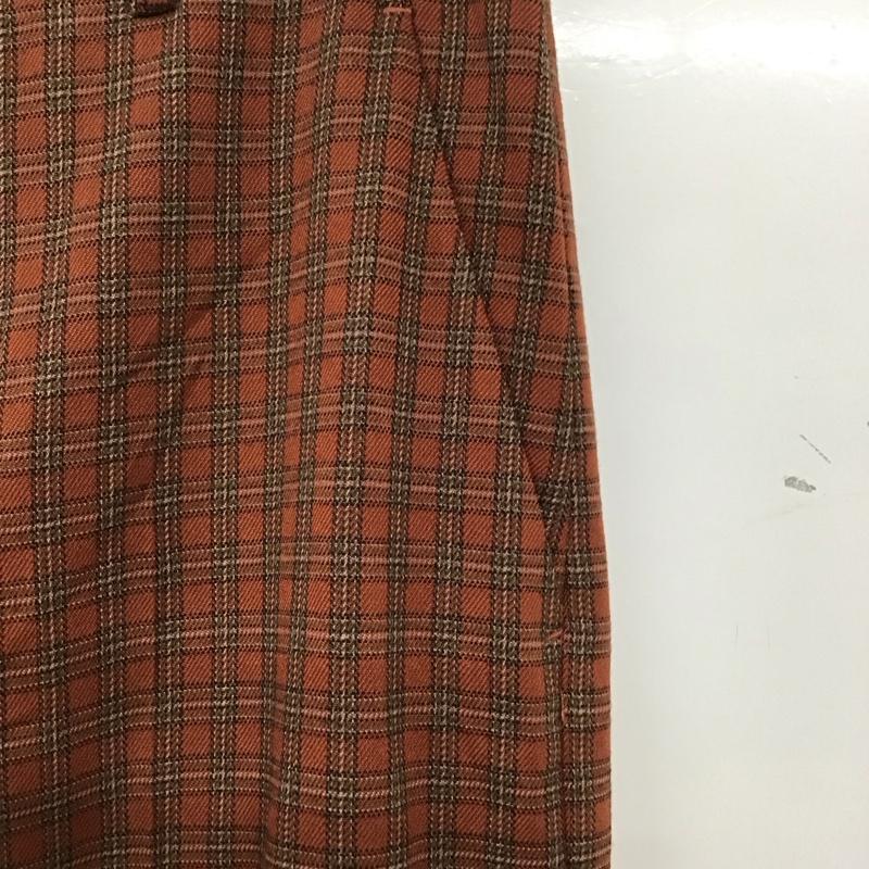 ミルクフェド MILKFED. パンツ スラックス 103223031009 PLAID INVERTED BOX PLEAT PANTS M チェック 橙 / オレンジ /  レディース USED 古着 中古 10134235