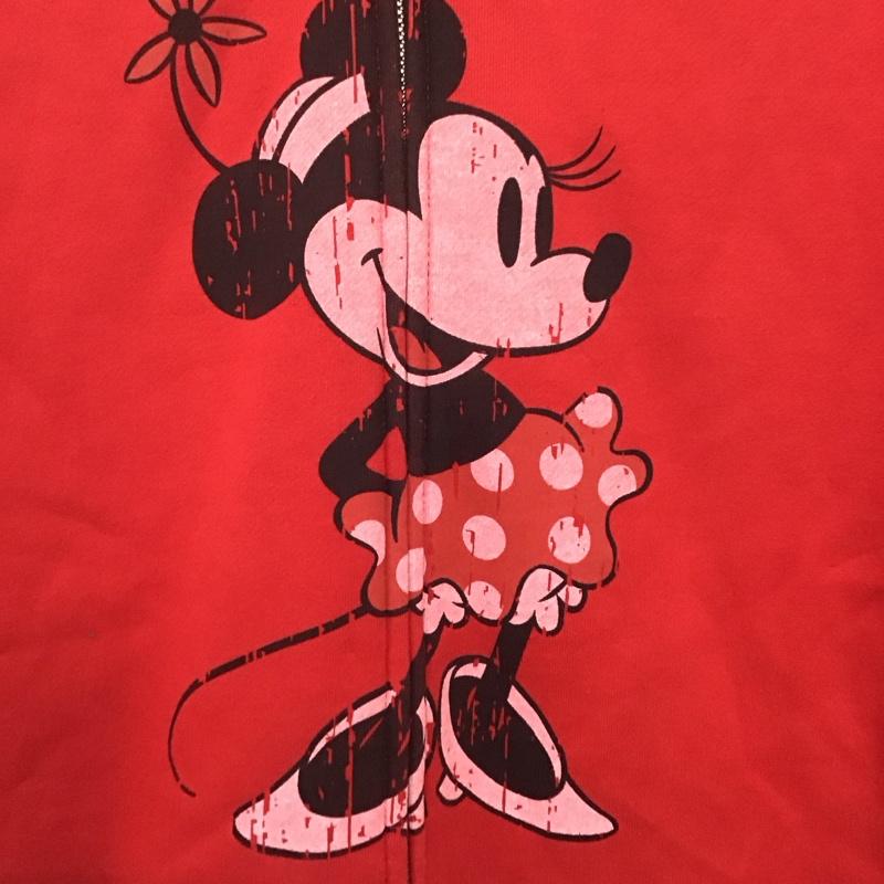 ディズニー Disney パーカー 長袖 ジップアップパーカー 長袖パーカー カジュアルジャケット L プリント 赤 / レッド /  メンズ USED 古着 中古 10140817