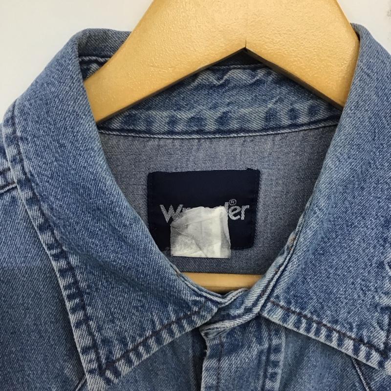 ラングラー Wrangler シャツ、ブラウス 長袖 長袖シャツ デニムシャツ カラーシャツ XL 無地 インディゴ / インディゴ /  メンズ USED 古着 中古 10140552
