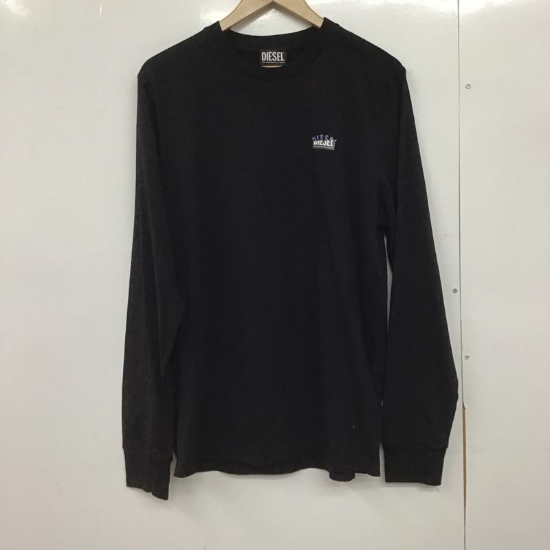ディーゼル DIESEL カットソー 長袖 長袖カットソー プリントカットソー クルーネック L ロゴ、文字 黒 / ブラック /  メンズ USED 古着 中古 10148988