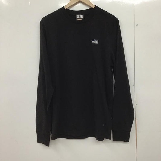 ディーゼル DIESEL カットソー 長袖 長袖カットソー プリントカットソー クルーネック L ロゴ、文字 黒 / ブラック /  メンズ USED 古着 中古 10148988
