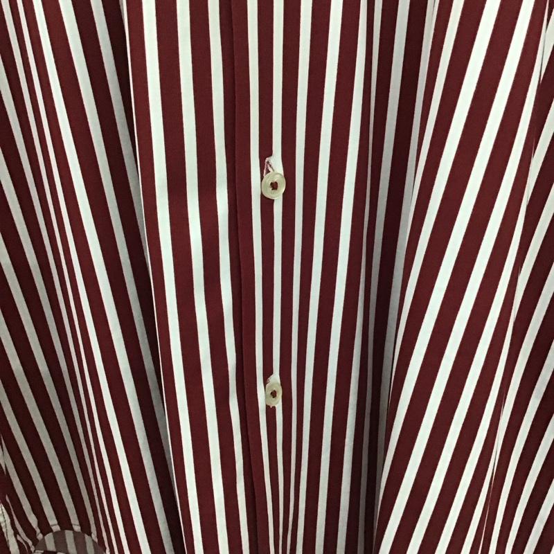 ザラ ZARA シャツ、ブラウス 長袖 長袖シャツ ストライプシャツ カラーシャツ M ストライプ 白 / ホワイト / X えんじ / ワインレッド /  メンズ USED 古着 中古 10137069