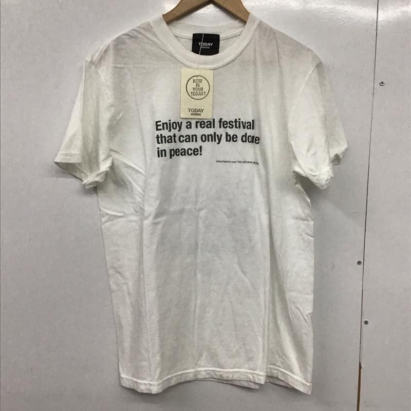 トゥデイエディション TODAY edition Tシャツ 半袖 半袖カットソー プリントTシャツ クルーネックカットソー M ロゴ、文字 白 / ホワイト /  メンズ USED 古着 中古 10150894