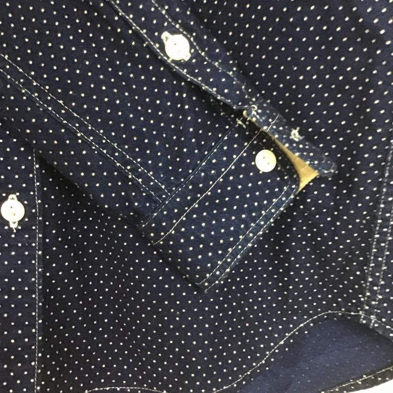 ヒューストン HOUSTON シャツ、ブラウス 長袖 長袖シャツ ドットシャツ カラーシャツ M ドット 紺 / ネイビー /  メンズ USED 古着 中古 10139298