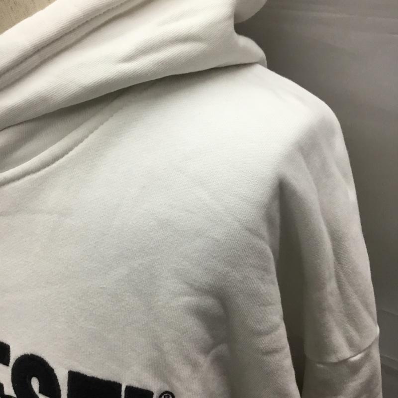 ディーゼル DIESEL パーカー 長袖 DIESEL IS DEAD プルオーバー スウェット M ロゴ、文字 白 / ホワイト /  メンズ USED 古着 中古 10109628